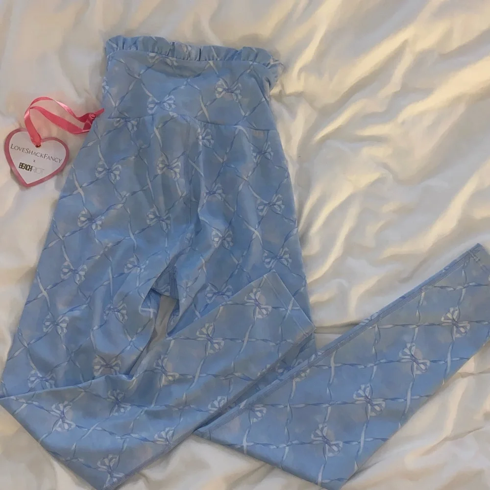 LoveShackFancy Light Blue Floral Leggings